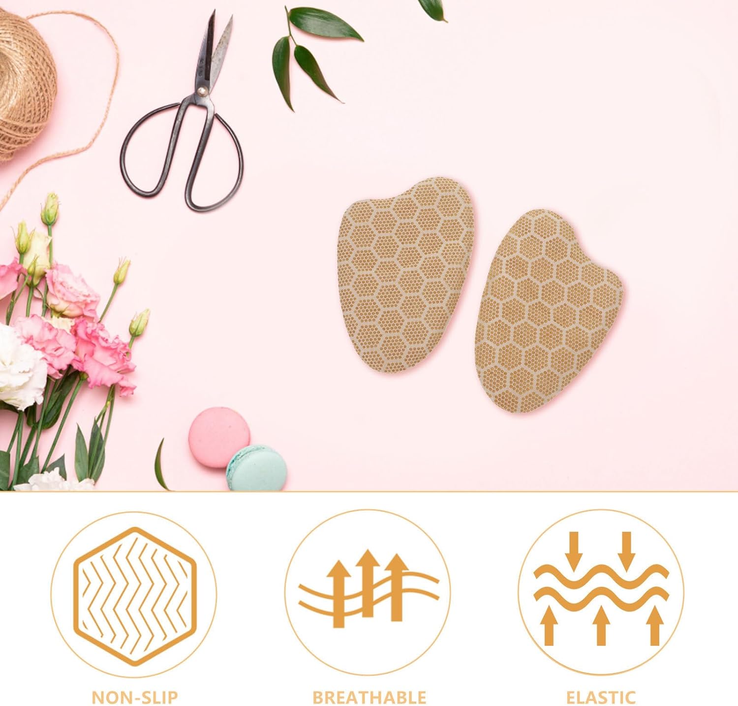 Forefoot Pads for Women Heels 2 Pairs Shoe Inserts Self-Adhesive Metatarsal Cushions Flexible Impact-Absorbing Invisible Anti-Friction for High Heel Comfort