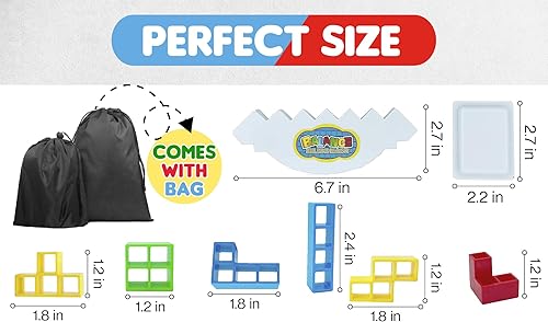 Miniatura 2 de Olleey Juego de 48 piezas de torre Tetra para ataque, bloques de construcción apilables de equilibrio para 2 a 4 jugadores, tablero, niños, adultos,