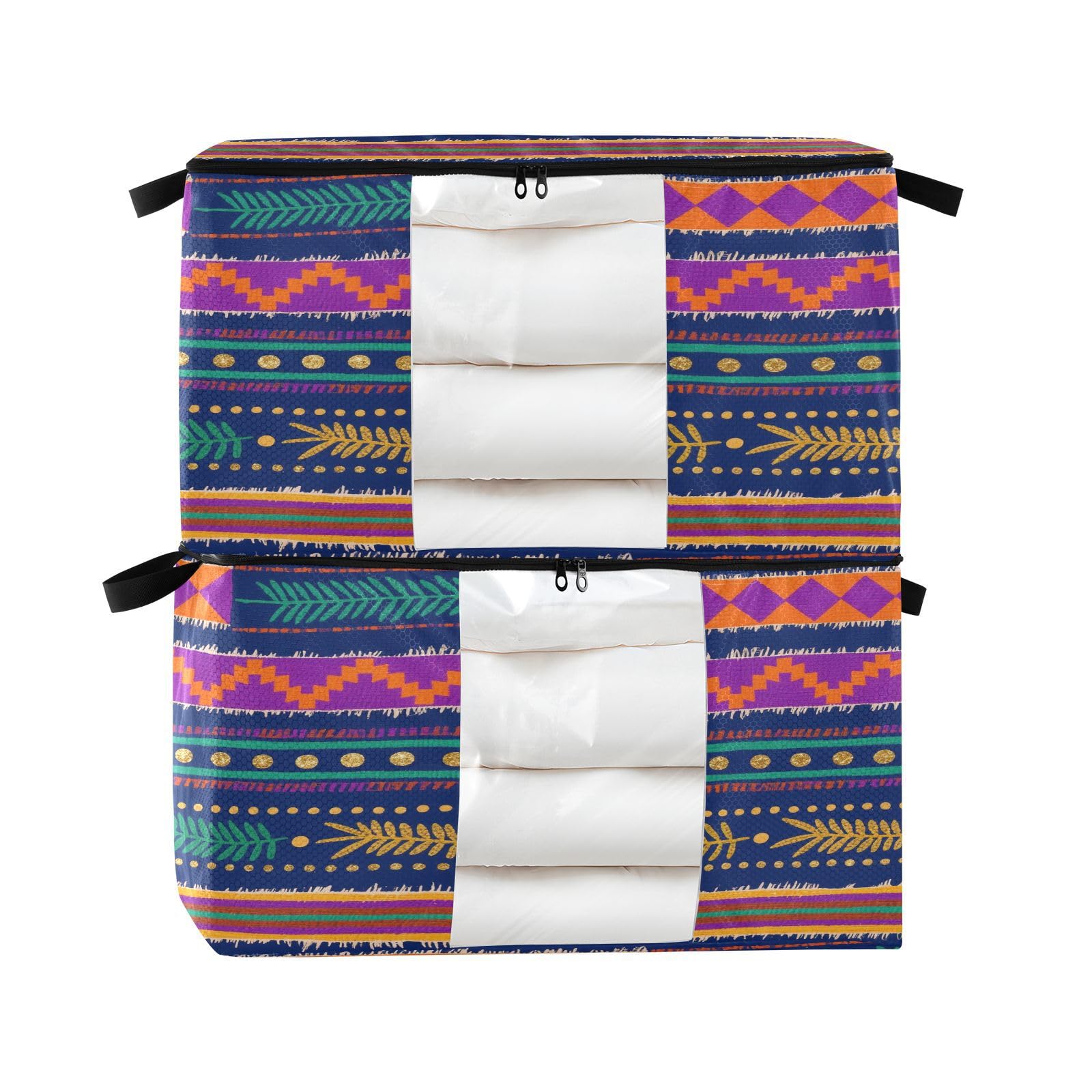 Almacenamiento de zapatos bajo cama para eliminar el desorden cajas plegables bohemias pack de 2