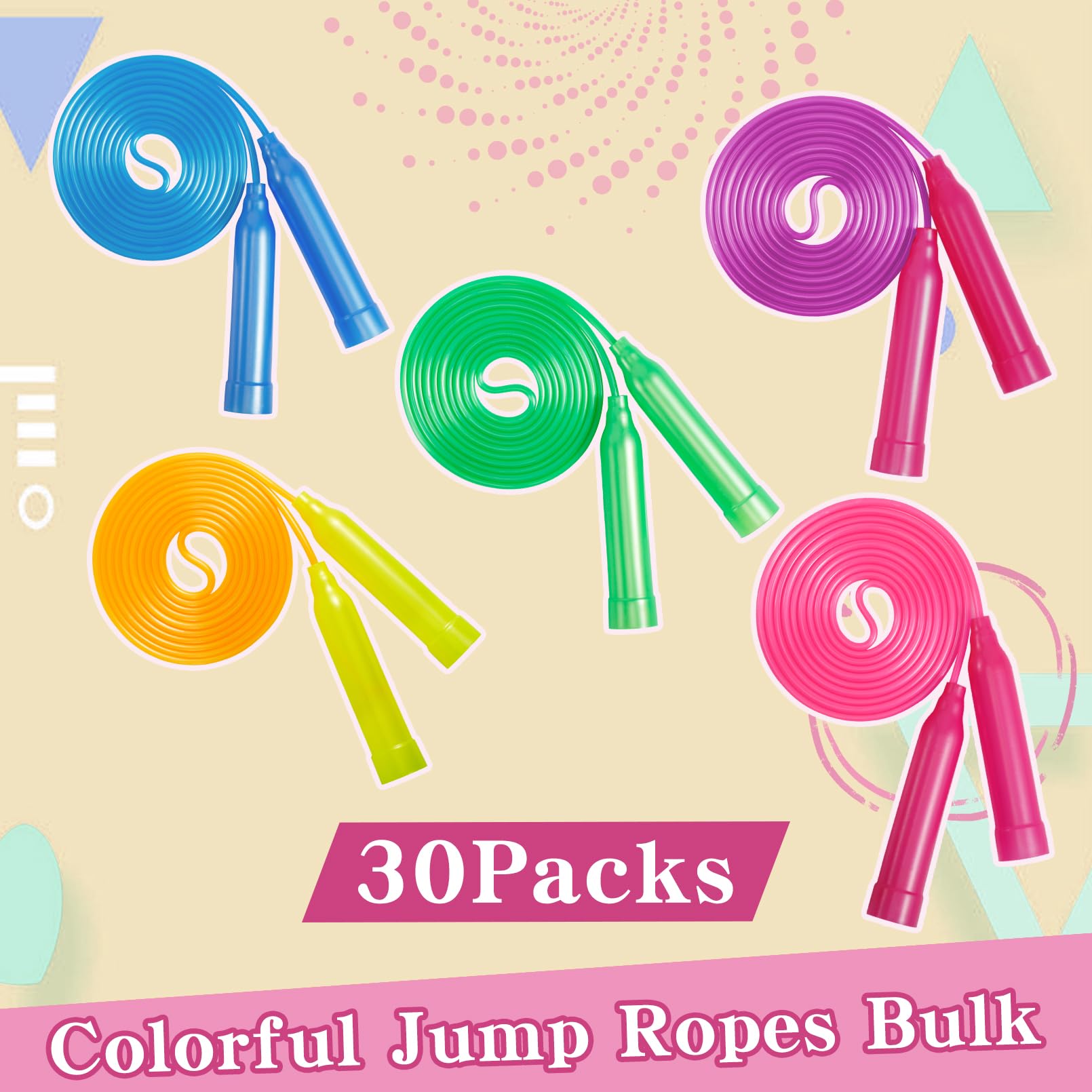 Snapklik.com : Cptoion 30 Pcs Colorful Jump Rope Set,Plastic Jump Ropes ...