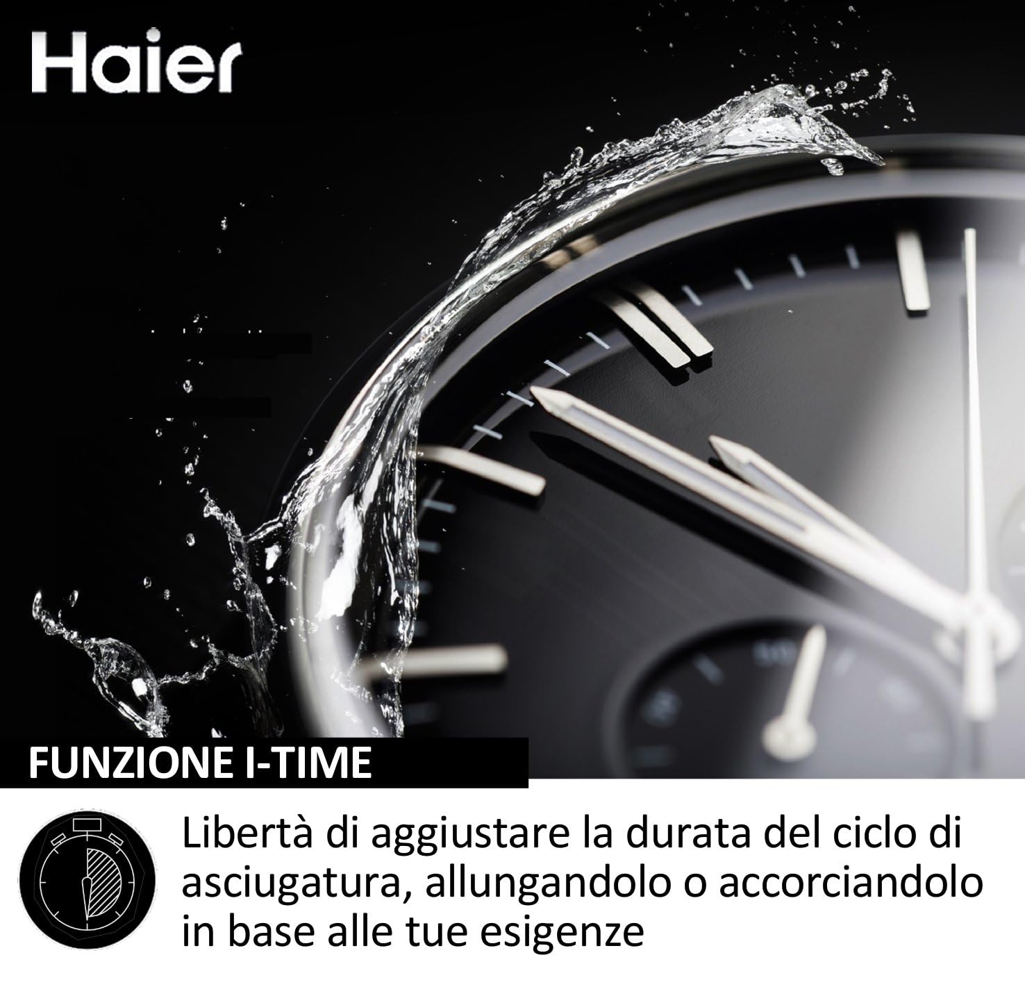 Haier I-Pro Serie 5 Asciugatrice 11 Kg, Libera Installazione, Carica Frontale, Classe C, 11 programmi, Partenza Programmabile, Vapore, AxLxP 85x59,6x65 Bianca - HD110-A3959E-IT