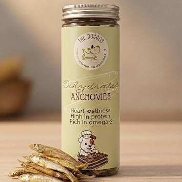 The Doggos Natural Dehydrated Treats Dehydrated Anchovies Dog Treats | 100% Natural | One Ingredient Treat | Healthy Treat for Dogs & Cats | Essential Nutrients, All Life Stages, Dry Food