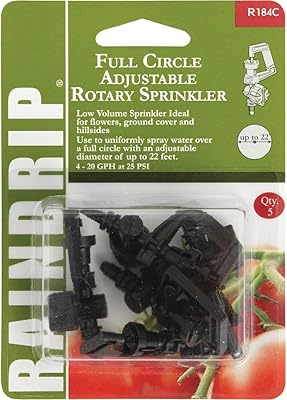Drip Watering Rotary Sprinkler, Low-Volume, Full-Circle, Adjustable, 5-Pk.