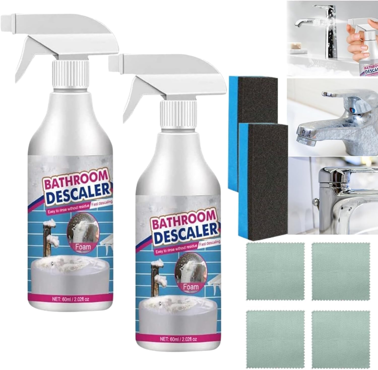 Bathroom Descaler Cleaner, Acssart Bathroom Descaler Stubborn Stains Cleaner (3)