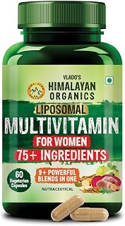 Vlado’s Himalayan Organics Liposomal Multivitamin for Women with 75+ Ingredients | Vitamin B1, B2, B3, B5, B6, B9, B12, C, Price In India