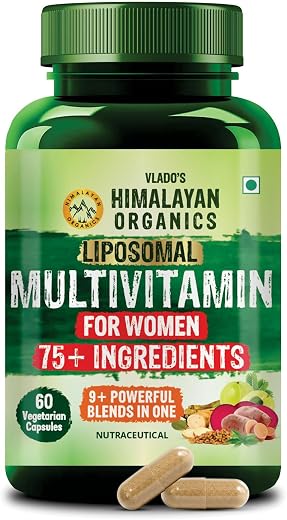 Vlado’s Himalayan Organics Liposomal Multivitamin for Women with 75+ Ingredients | Vitamin B1, B2, B3, B5, B6, B9, B12, C,...
