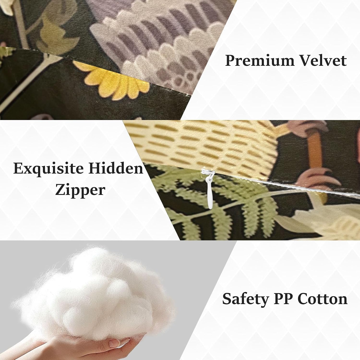 Owls Flowers Human-Shaped Pillow Soft Body Pillows Washable Velvet Pillows for Anxiety Relief Sleeping Cuddling & Support