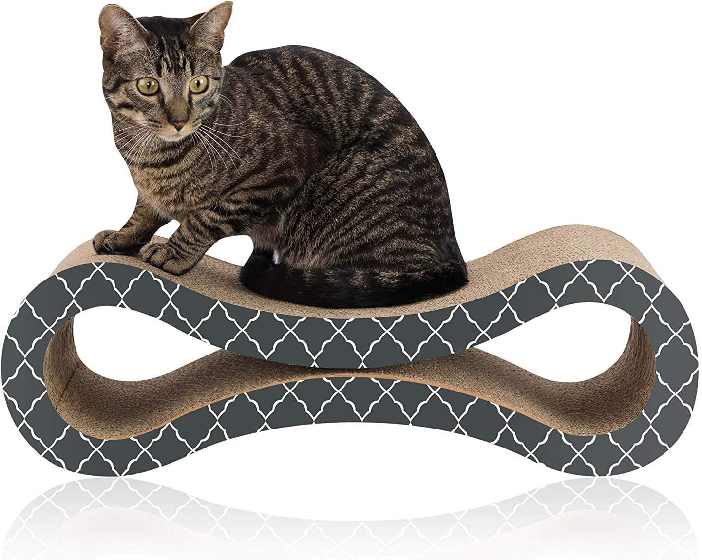 Premium Cat Scratcher Cardboard Lounge - No Messy Shavings - Reinforced Eco-Cardboard, 2 Sides - Cardboard Cat Scratcher Pad as a Cat Scratch Deterrent