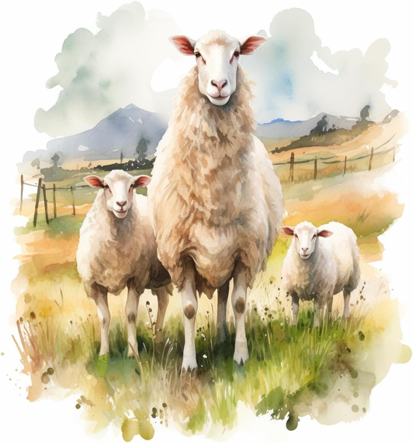 ZMHZMY Paint by Numbers Kit Digital Painting Sheep Goat DIY Oil Painting Drawing Canvas with Brushes Art Decorations 40x50cm 40x50cm