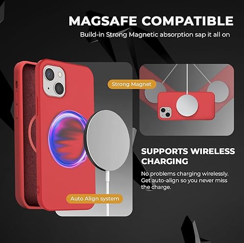 Miniatura 2 de MOTIVE Funda de silicona líquida para iPhone 13 Mini, compatible con Magsafe, funda delgada a prueba de golpes, forro suave antiarañazos, colores