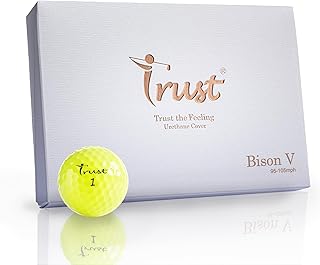 Trust Bison V 2023 (edición K8) - Sensación Suave. Cubierta de uretano con núcleo reactivo, Velocidad de Giro de 95-105 mph(Amarillo, 1 docena)