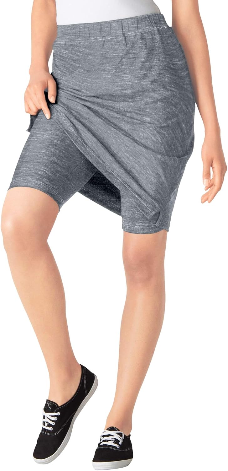 Woman Within Plus Size Stretch Cotton Skort