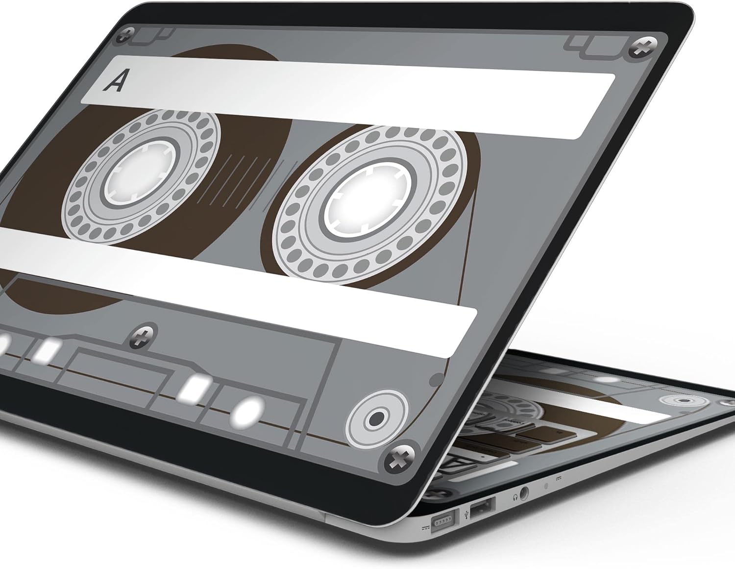DesignSkinz - Retro Cassette Tape V4 - Full-Body Wrap Protective Decal Skin Kit Compatible with MacBook 13" Air M1 (A2337)
