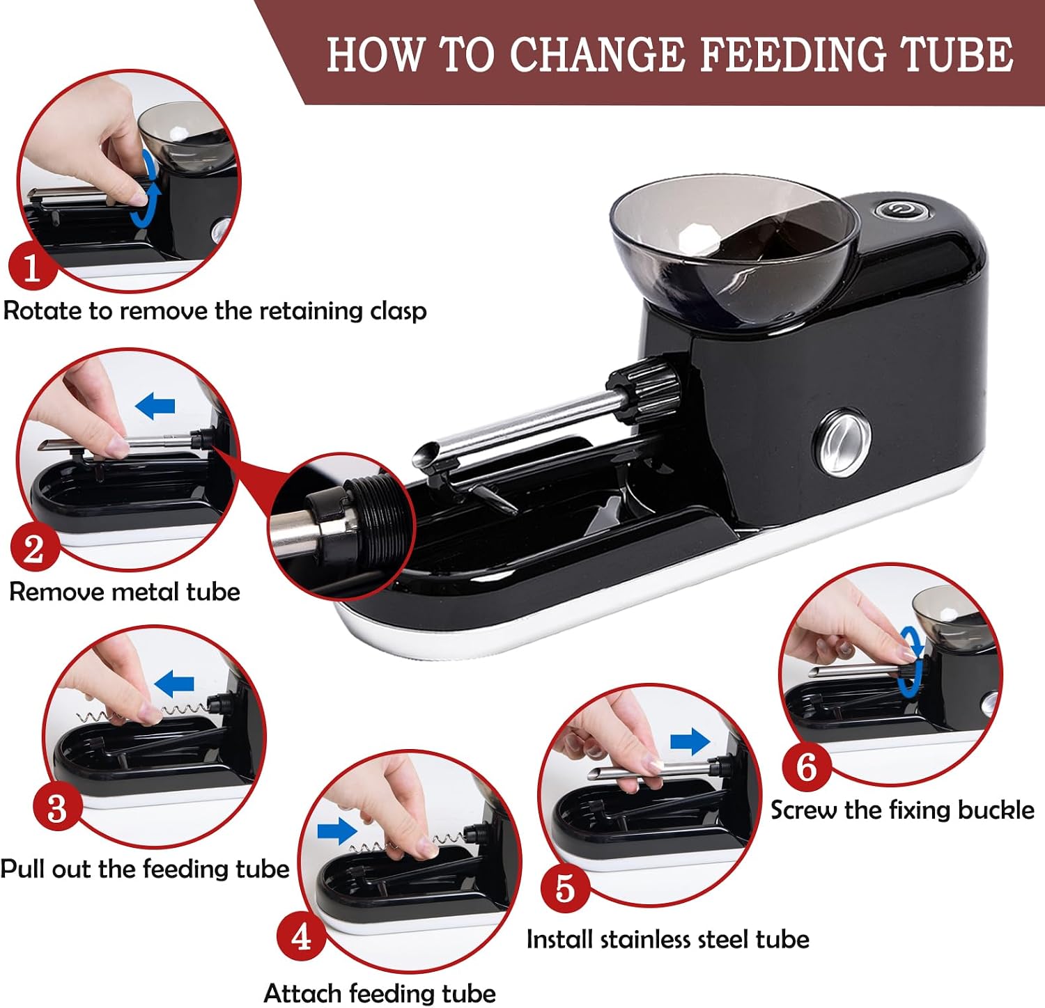 Cigarette Rolling Machine Electric, Automatic Pre Roll Machine, Portable Preroll Cone Loader Filler Roller for 6.5mm & 8.0mm Herbal Blends Roller, Black