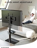 Vista 5 de Universal Floor TV Stand with Mount 80 Degree Swivel Height Adjustable and Space Saving Design for Most 27 to 65 inch LCD, LED OLED TVs, 2 Shelves