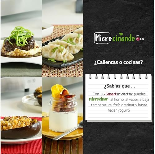LG MH7032JAS NeoChef Forno a Microonde con Grill 30 litri, Potenza 900W, Rivestimento EasyClean Facile e Veloce da Pulire, Scongelamento, Ricette, Timer e Orologio, Smart Diagnosis, Nero - 13