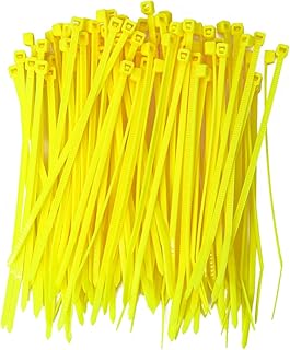 2.5mm X 100mm Yellow Color Multi-purpose Self Locking Nylon 66 Industrial Grade Cable Tie Pack of 100pcs