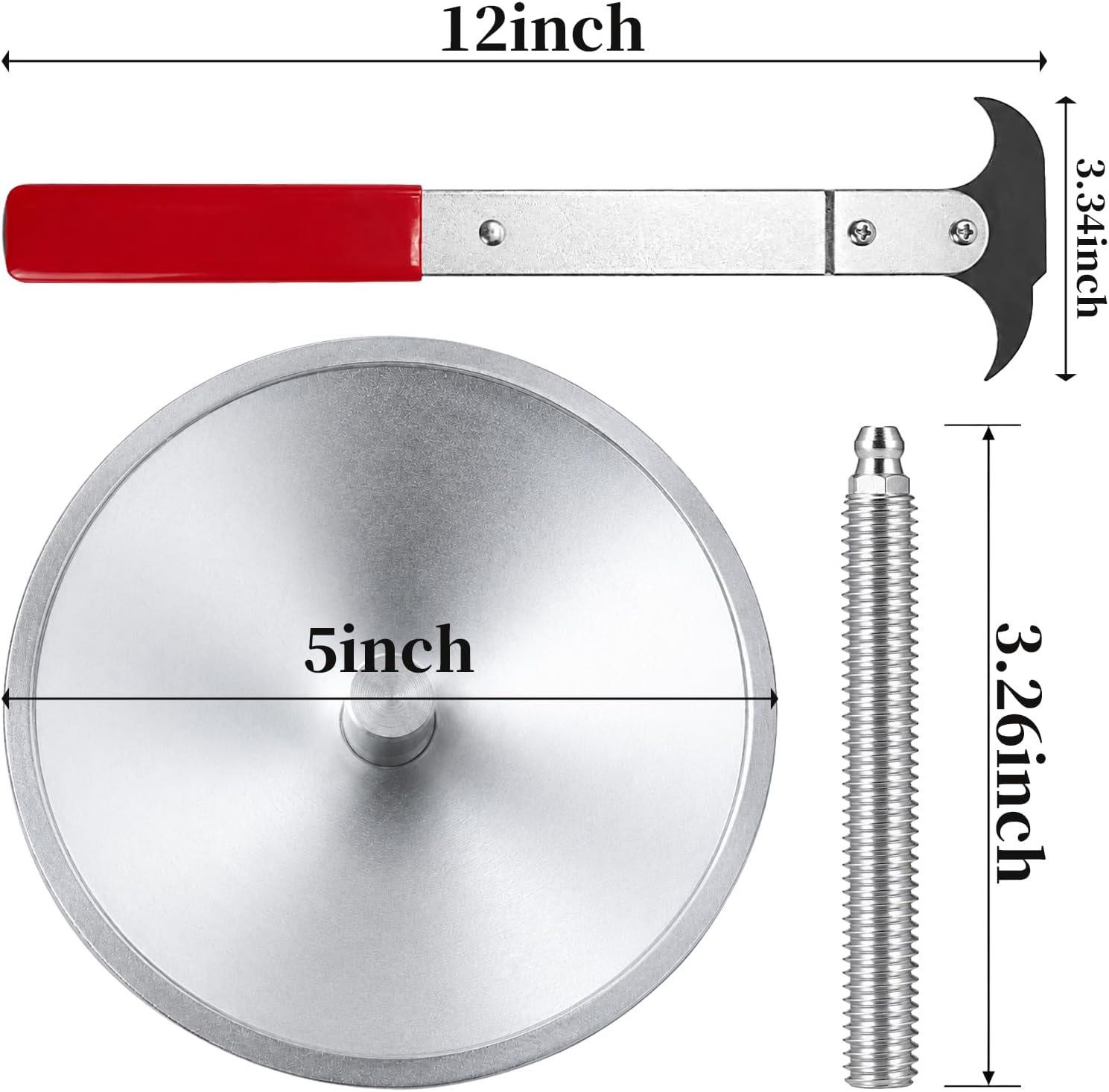 Wheel Bearing Packer and Seal Puller Tool Kit, 5-Inch Bearing Grease Packer with Dual-Tip 2 mm Hook Seal Removal Tool for Automotive, Trailer and RV Wheel Bearing Service