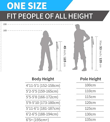 Miniatura 6 de G2 GO2GETHRE - Bastones de senderismo telescópicos multiusos  Bastones fuertes de aleación de aeronaves para senderismo y caza, sistema de
