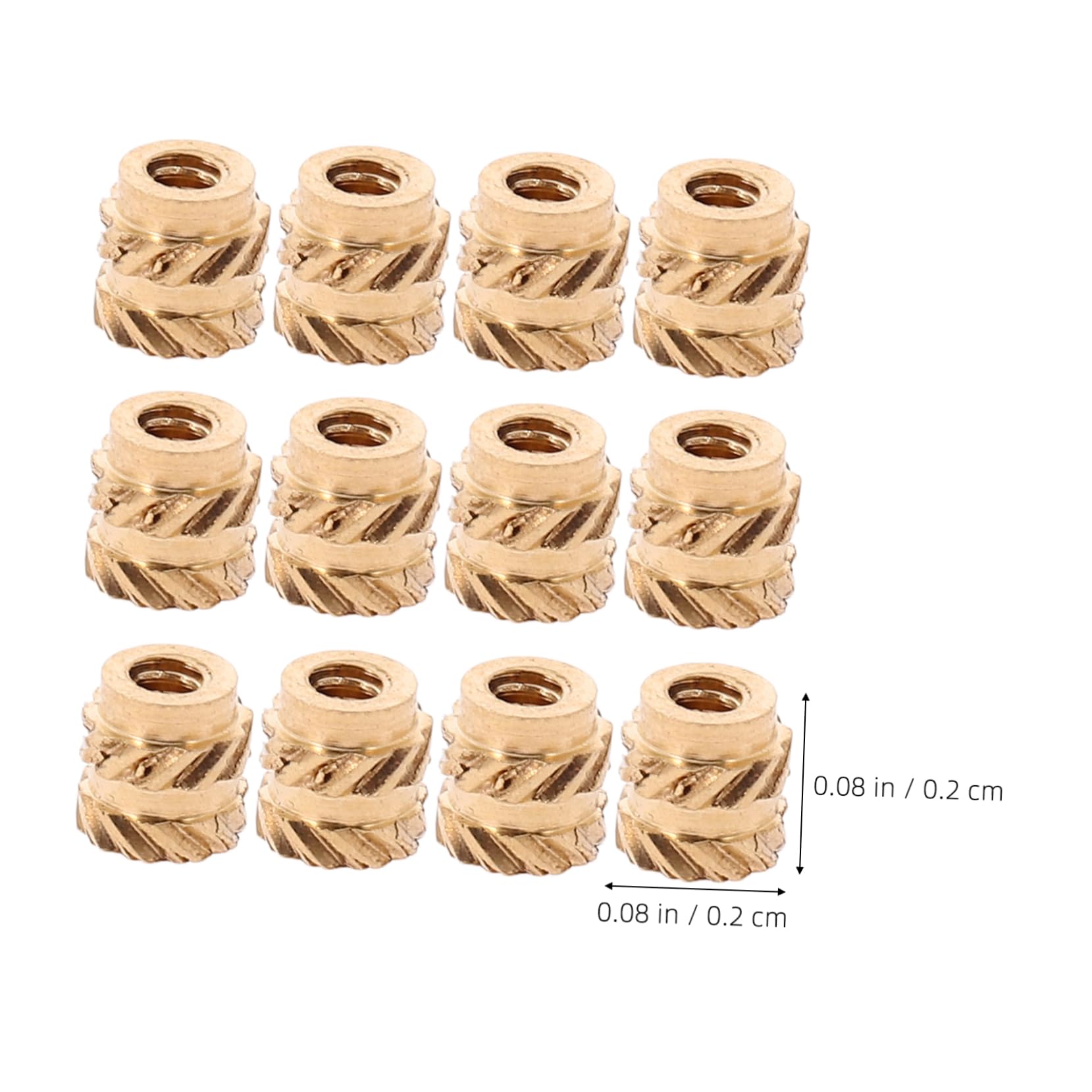 Mikikit 60pcs Threaded Insert Nuts Heat Set Brass Inserts for Wood Secure Fastening Easy Installation
