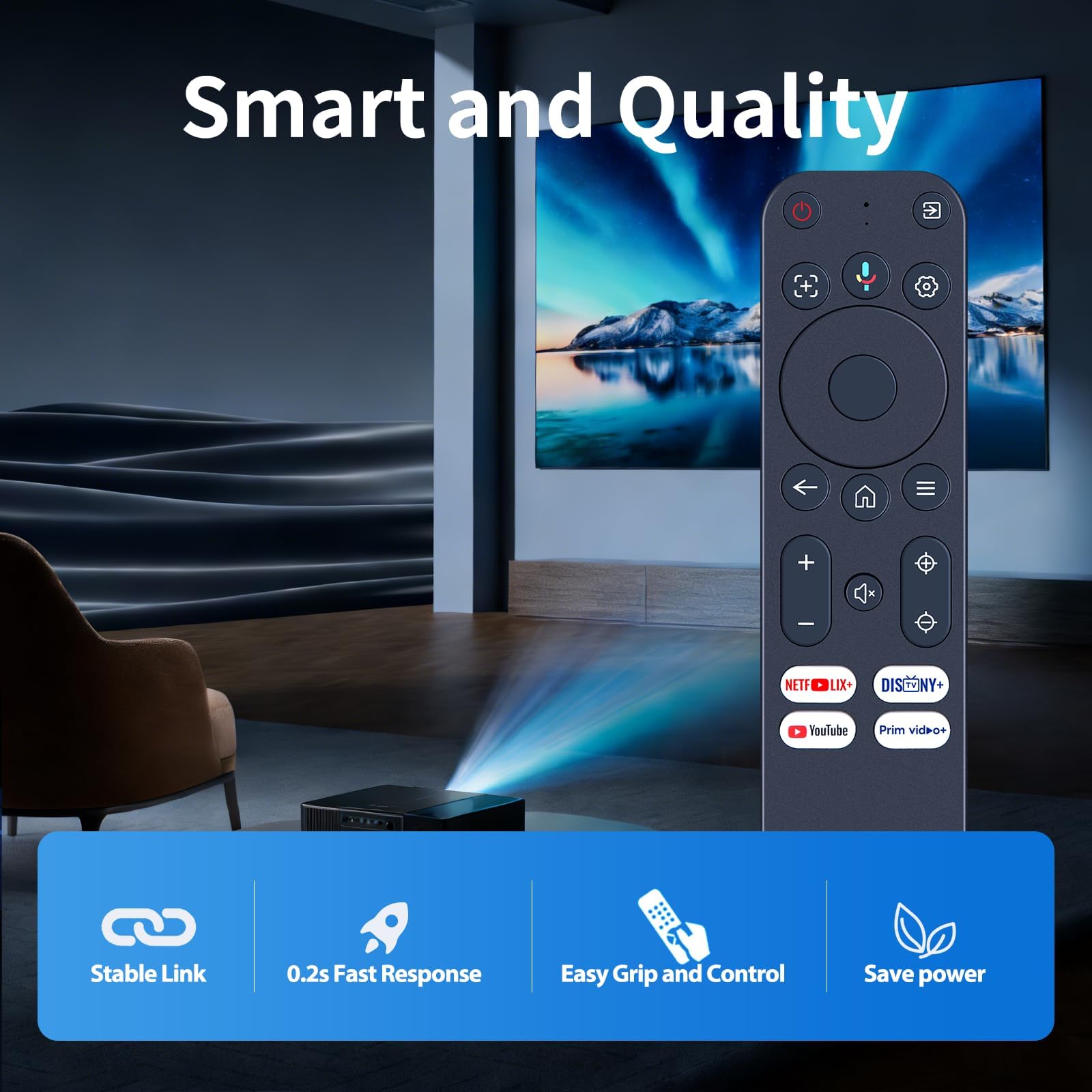 ZWP Telecomando vocale di ricambio per proiettore intelligente Yaber K3, K3 pro, K2s, T2, T2 Plus