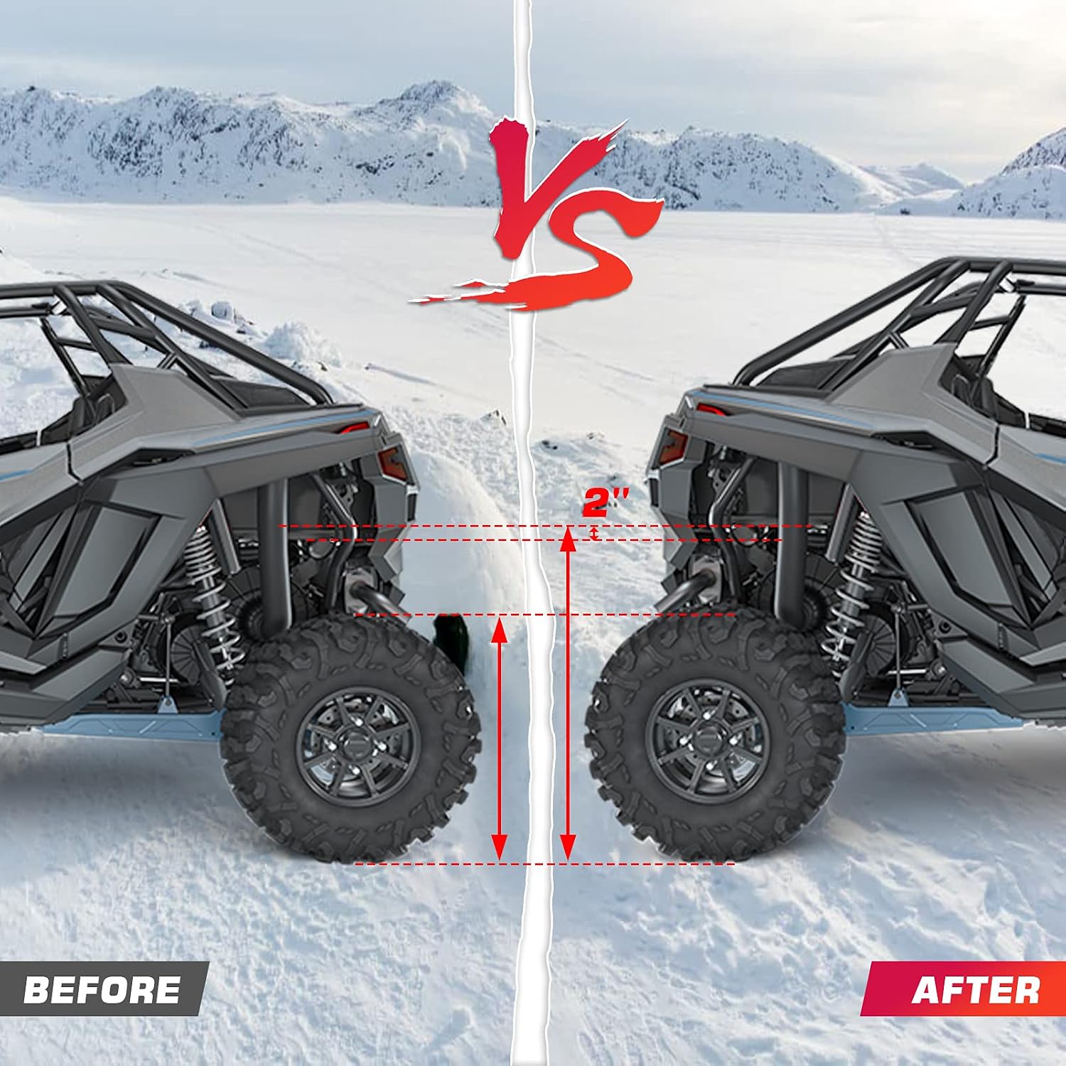 WSays UTV 2'' Front & Rear Full Suspension Lift Kit Compatible with Kawasaki Teryx/Teryx4 800 14-26 Fit Teryx4 750 12-13, not fit S Models