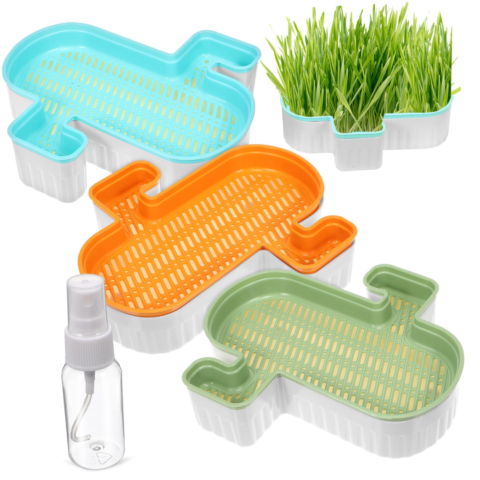 Didiseaon Lot De 3 Bacs À Herbe À Chat Hydroponiques Bacs À Plantes pour Chat
