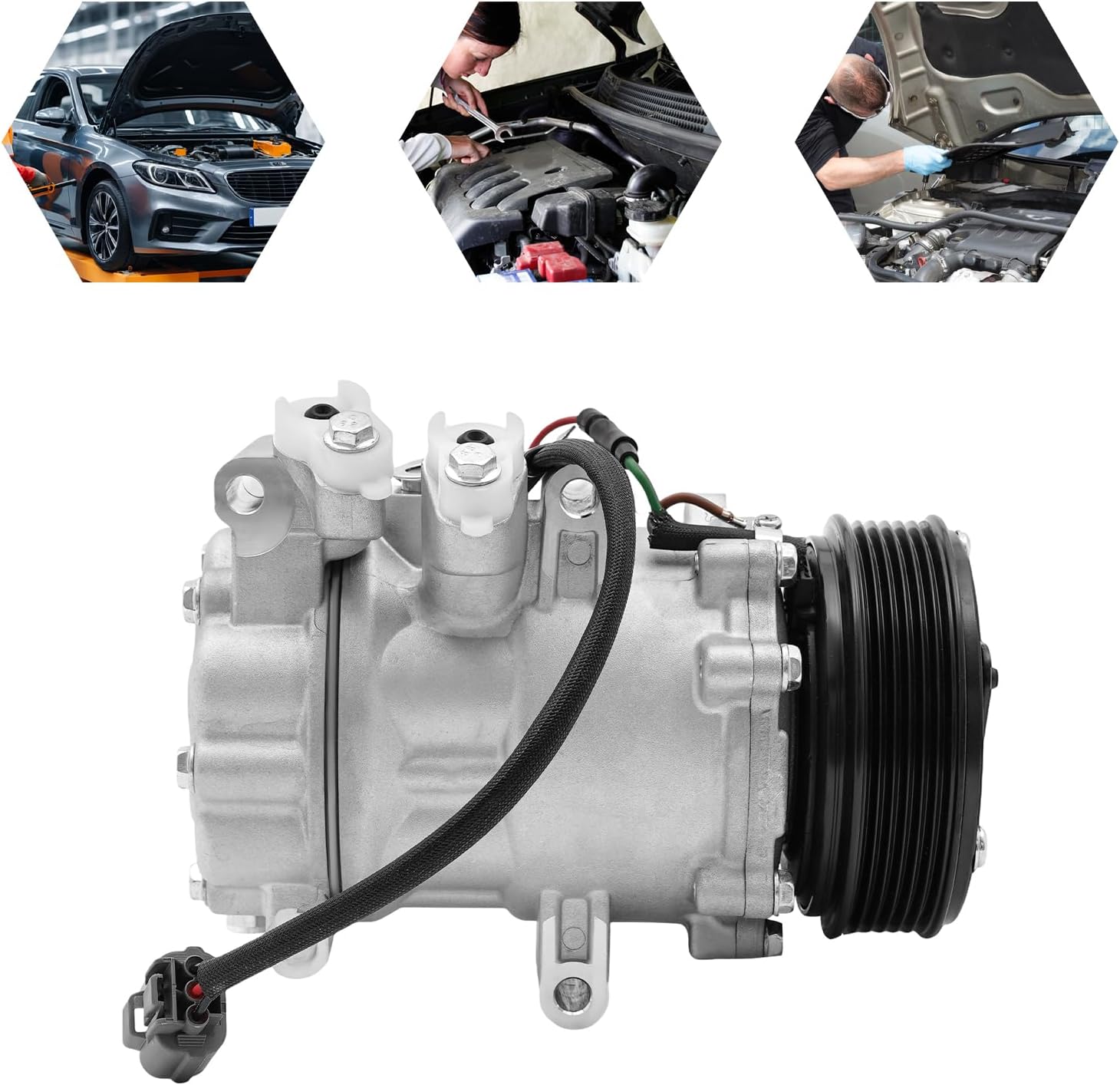 A/C AC Compressor W/Clutch Fit 2002 2003 2004 2005 For Honda Civic 1.7L CO 4914AC, A/C Air Conditioner Compressor CO 4914AC For Honda Civic 2002-2005 1.7L Engine