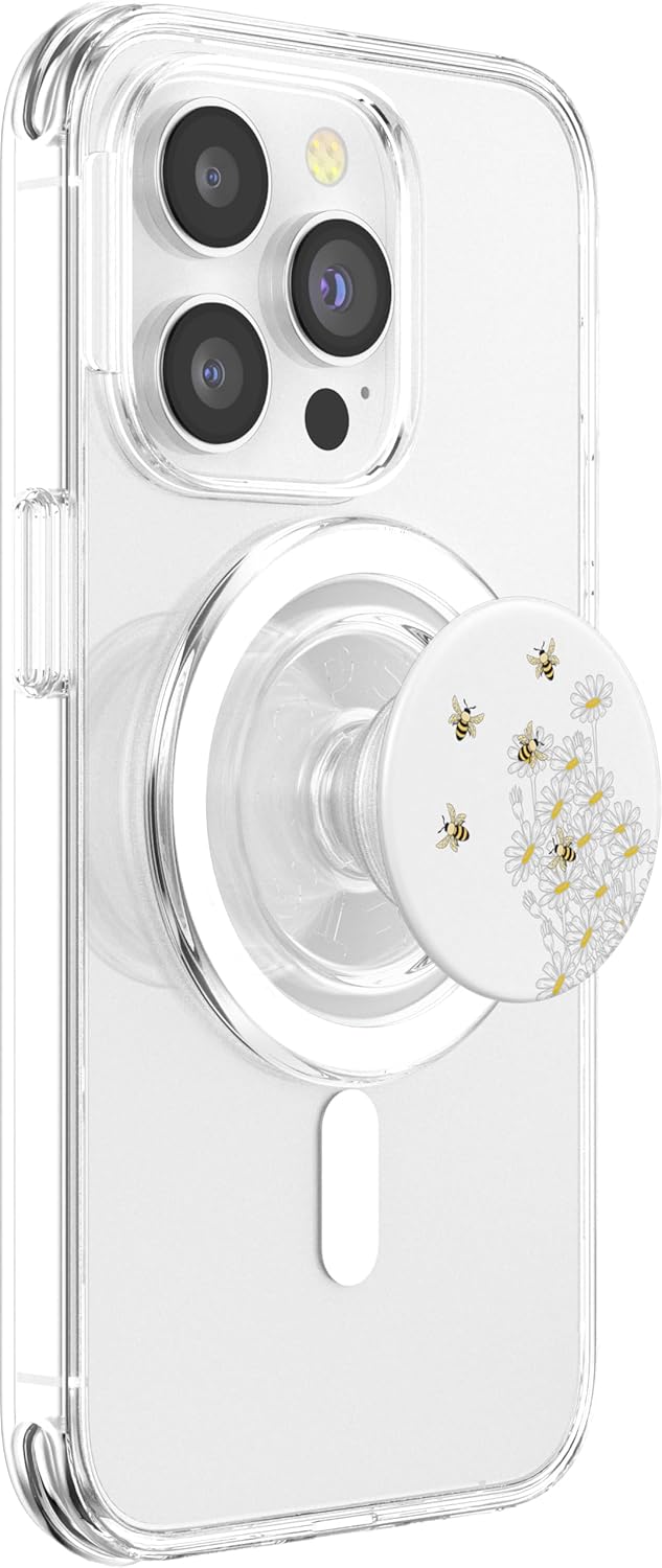 Bees On Daisies White Flowers Nature Beekeeping Beekeeper PopSockets PopGrip for MagSafe