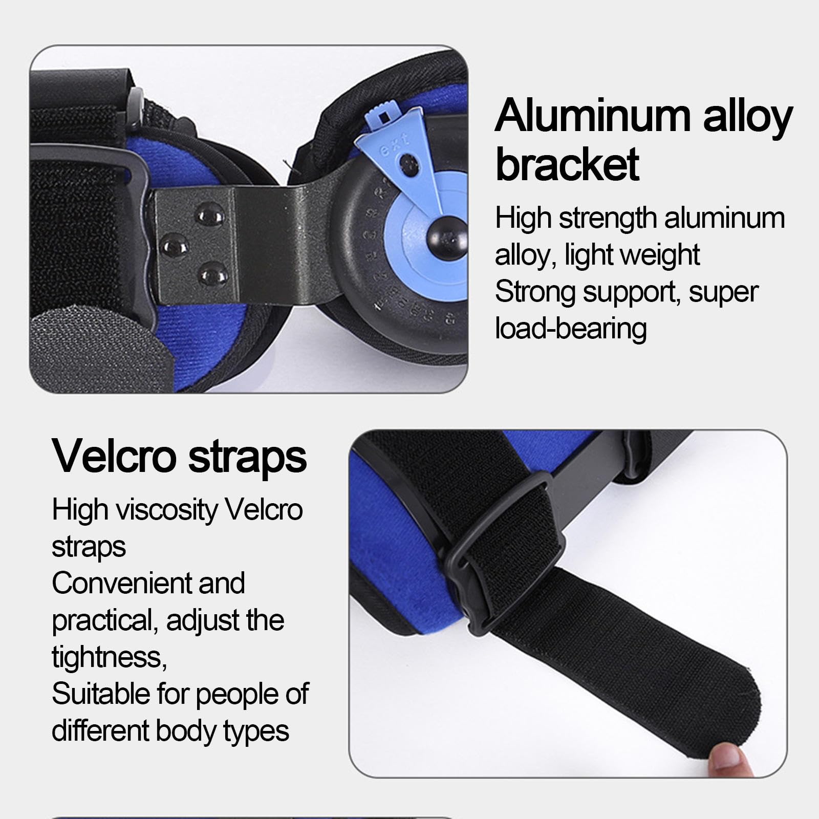 Rodillera Rom con Bisagras Para Hombres y Mujeres, Soporte de Rodillera Ajustable, Rodillera Correctiva Para Fracturas, Distensiones de Ligamentos y Desgarros de Menisco, Pierna Izquierda