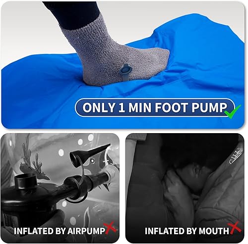 Miniatura 3 de OAHIKER Colchoneta de dormir inflable para acampar con almohada bomba incorporada compacta ultraligera impermeable para mochileros senderismo tienda