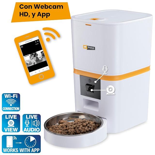 Foto 4 de 7 de Ferplast Comedero Gato Automatico Risto Pet Smart Dispensador Comida Gatos, Comedero Perro Automatico, WiFi