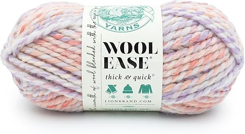 Vista 186 de Lion Brand Yarn Wool-Ease Thick & Quick Yarn - 318.2 ft, Graphite Grafito