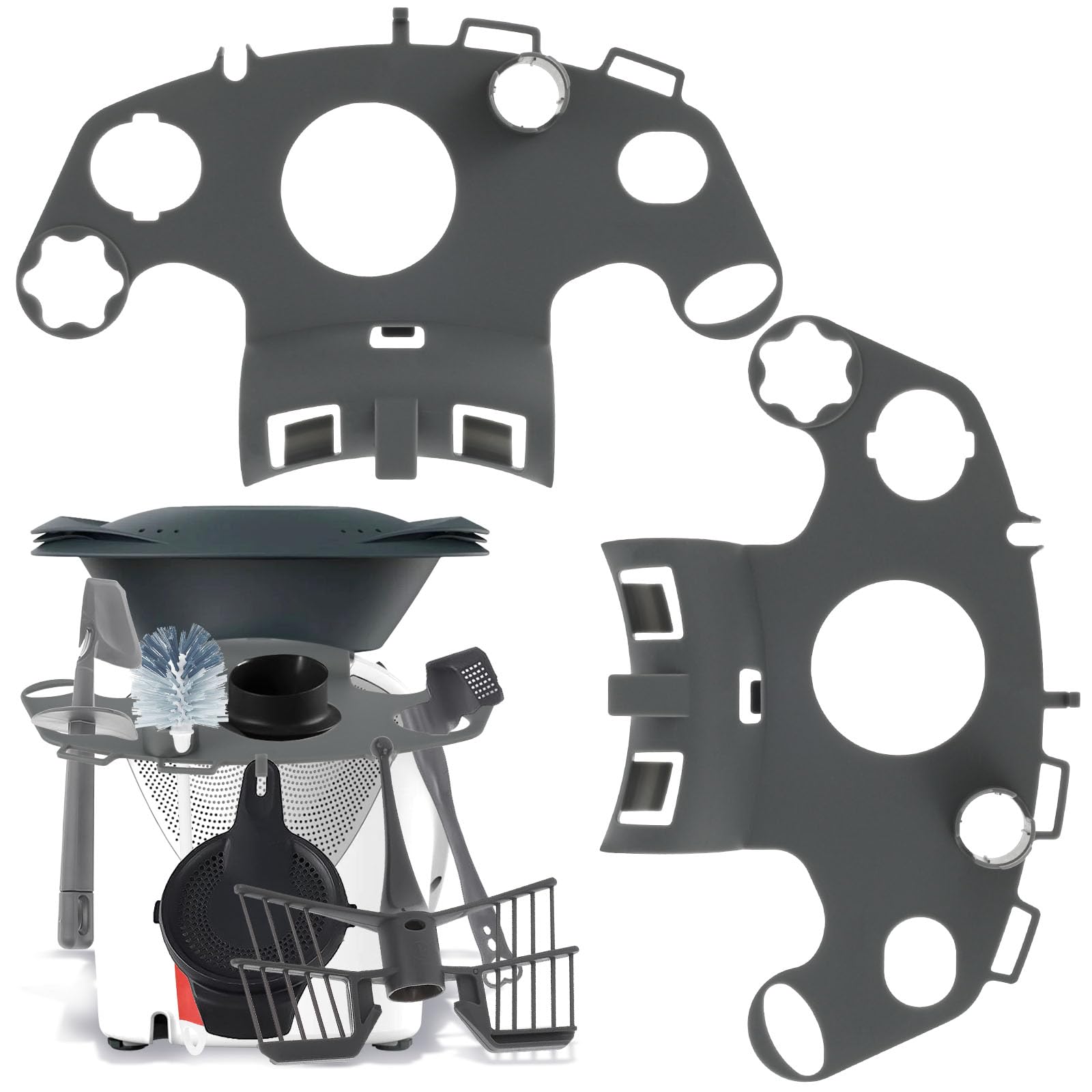 Tcwhniev 2 Pcs Cooking Machine Storage Rack, Durable Kitchen Cooking Tool Storage Rack Holder with Ample Space Neatly Organized Space Saving Cooking Machine Accessory Holder Up to 10 Accessories