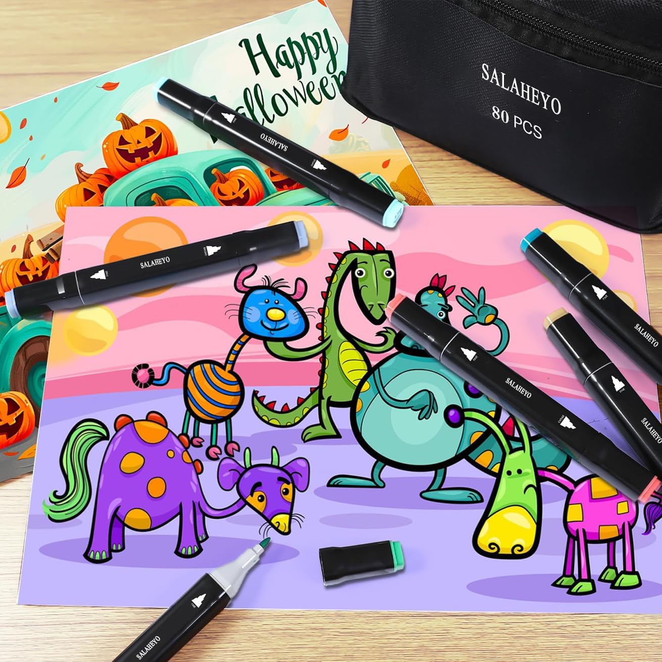 120 Colors Alcohol Markers with Base Art Drawing Markers Set for Adults Painting,Coloring,Sketching, Comics, Illustration- Refillable