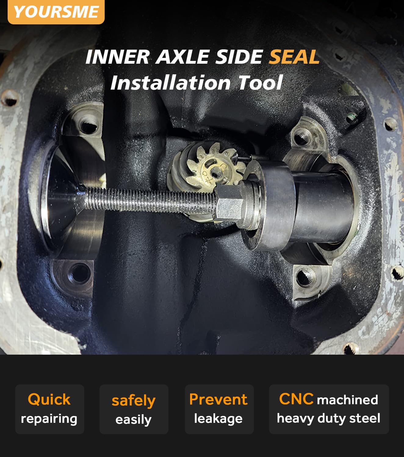 Yoursme Herramienta de instalación de sello lateral del eje interior para diferenciales delanteros Dana 30/44/60
