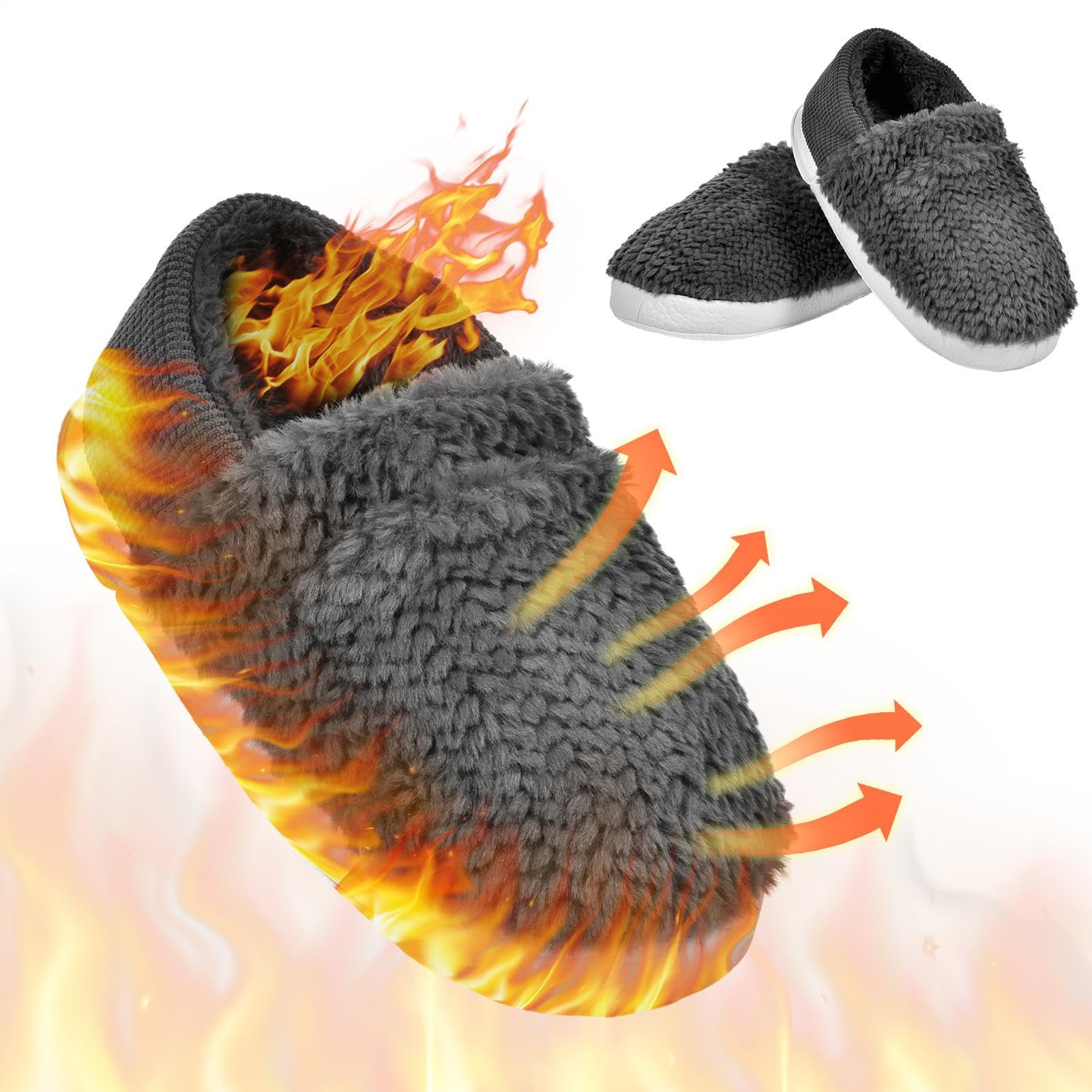 Beheizte Hausschuhe Heizstiefel Tragbar Waschbar Herren Damen Senioren