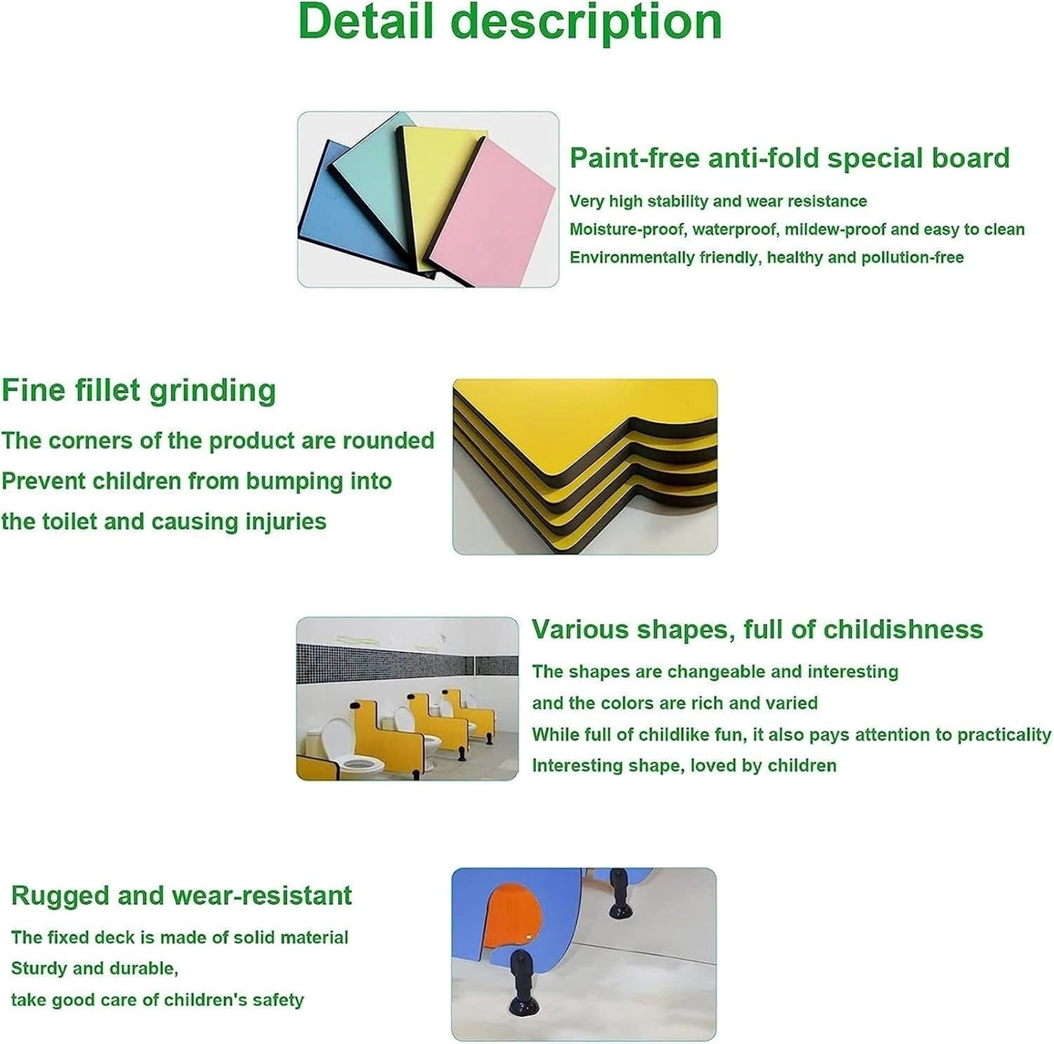 Children's Urinal Screen Toilet Partition，,Kindergarten Toilet Privacy Partition Wood Divider Screen,Urinal Waterproof Board Wall Divider Partition,Public Health Partition Board(A 3-pack,W400mm*H600mm