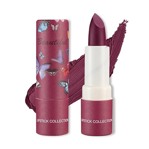 Vista 54 de Lápiz labial mate nude sedoso, terciopelo sedoso, lápiz labial color nude, lápiz labial antiadherente, impermeable, de larga duración, maquillaje