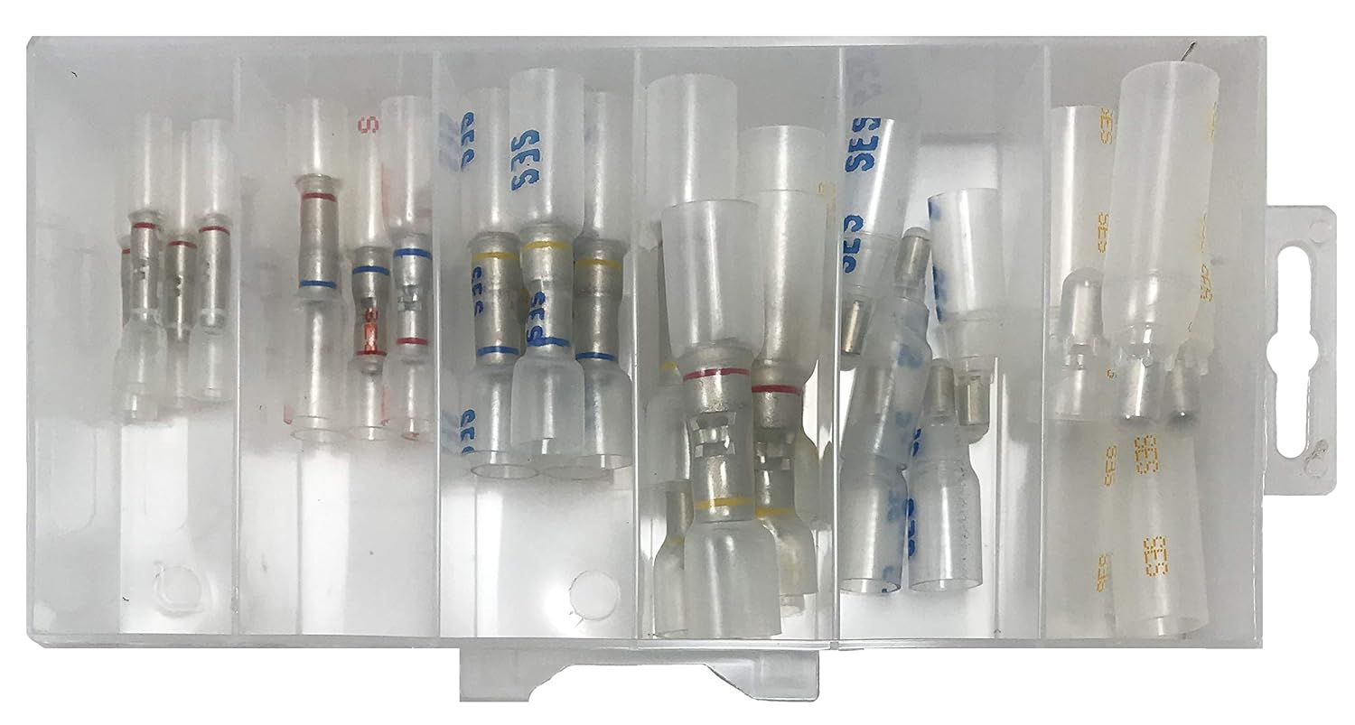 Sherco-Auto (30) Hydralink Sealed Multiple Wire in-Line & Closed-End Butt Connector Starter Assortment Kit - 6 Sizes - Made in USA