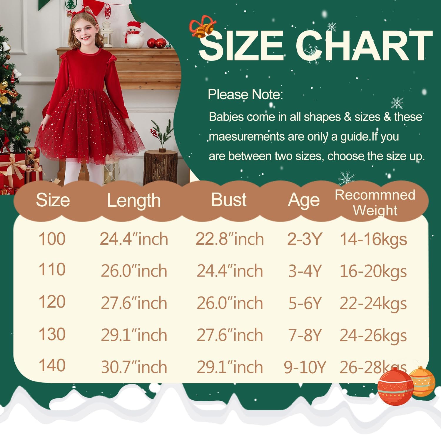 Zanie Kids Girls Long Sleeve Dress Velvet Tulle Little Girls Ruffle Holiday Party Dress 2-10Y - Image 7