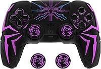Vista 1 de PlayVital Design for ps5 Controller Silicone Case with 2 Thumb Grips and 6 Sticker, Cyber Spider Design, Anti-Slip Shockproof Controller Cover Skin