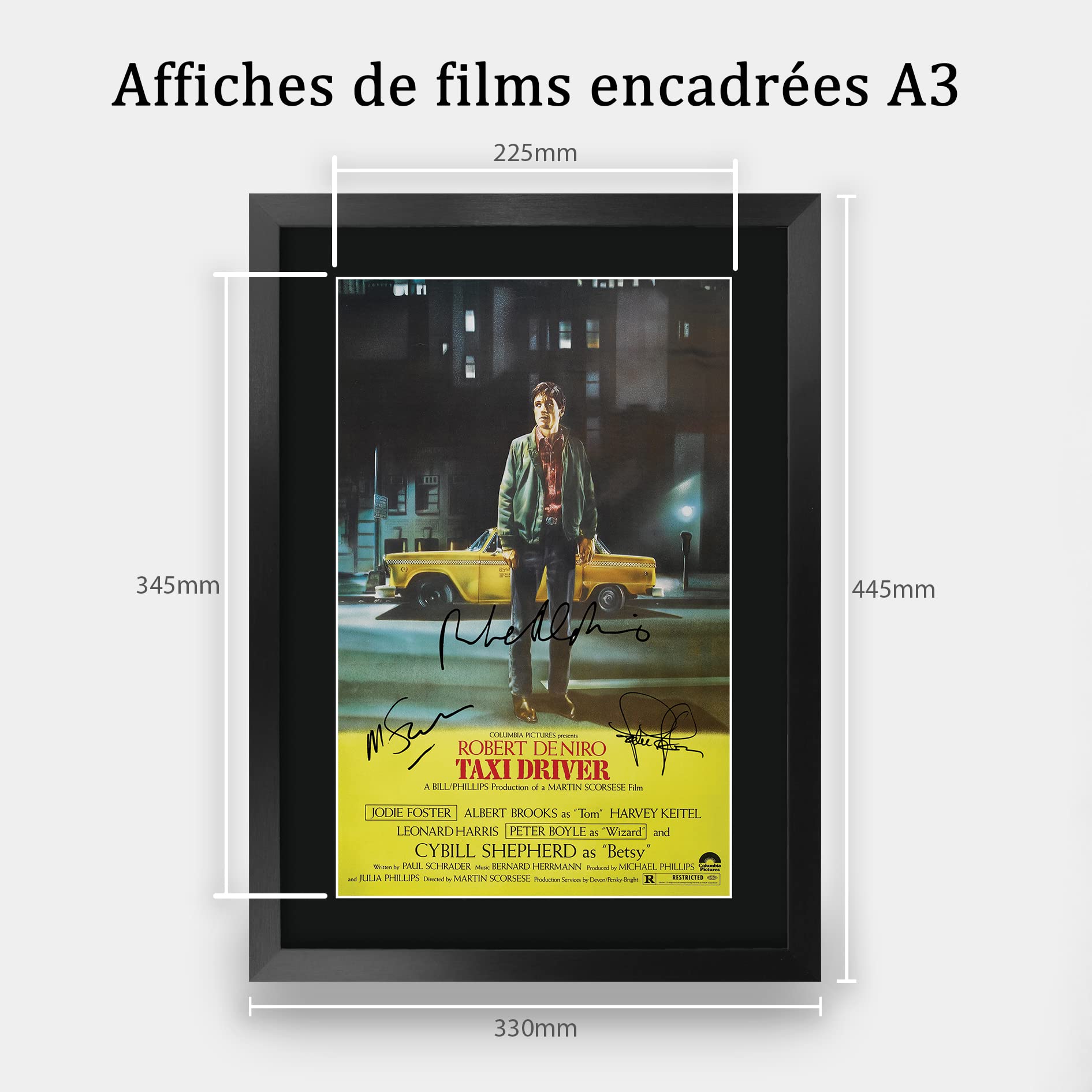 HWC Trading Taxi Driver Robert De Niro Jodie Foster Autograph Photo A3 Framed