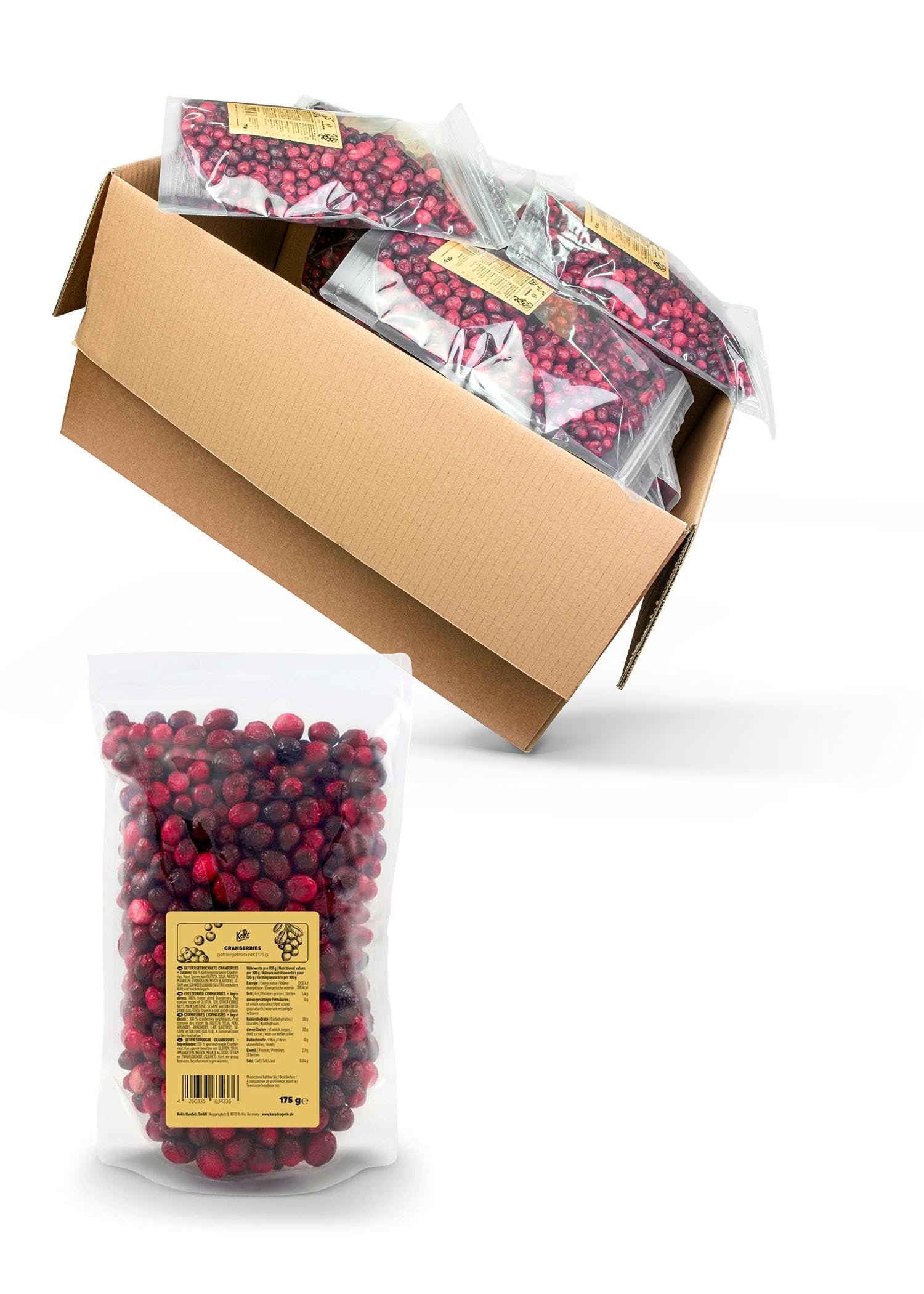 KoRo - Gefriergetrocknete Cranberrys 10 x 175 g
