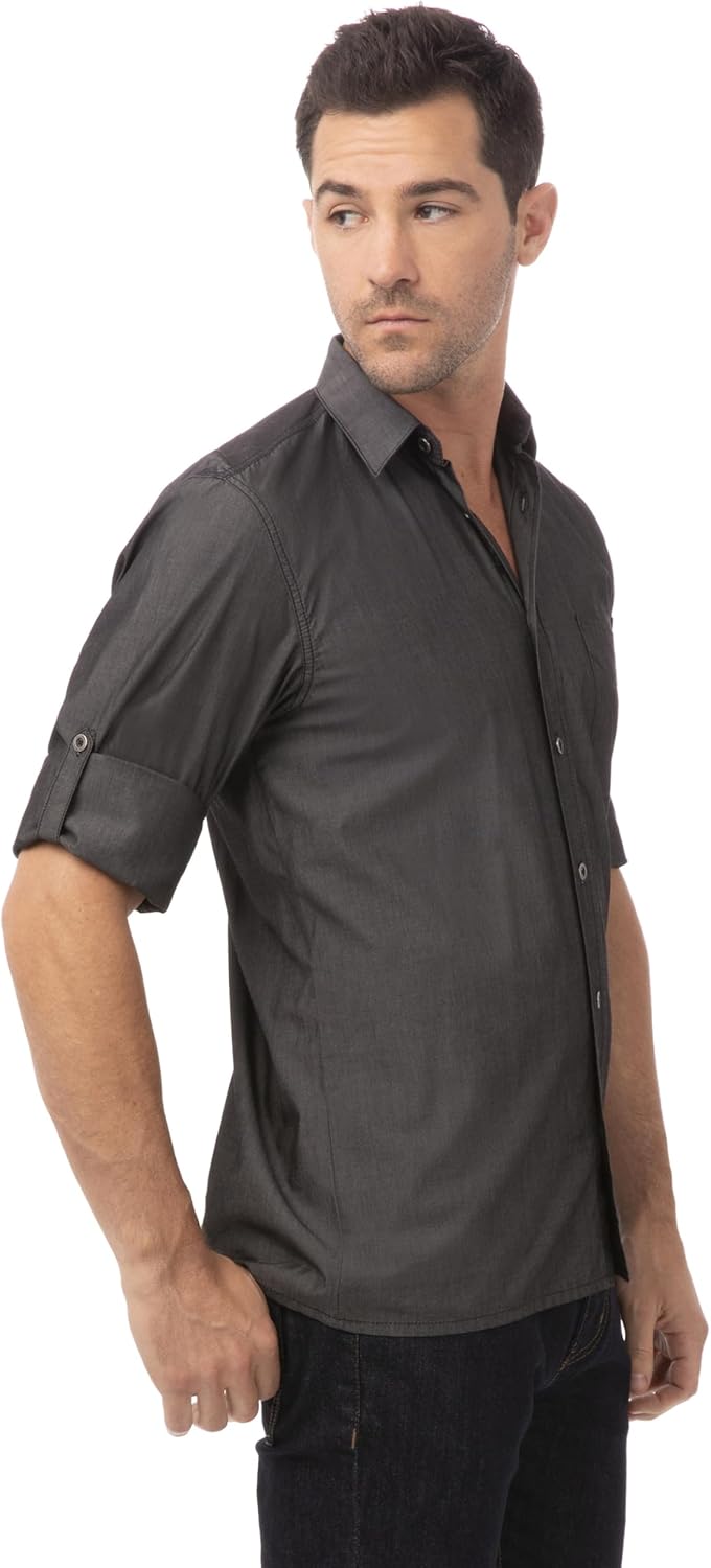 Chef Works Mens Detroit Long Sleeve Denim Shirt