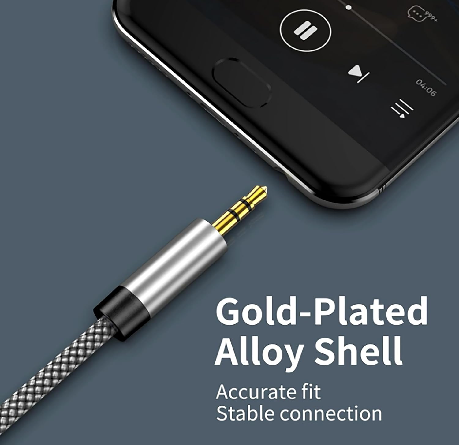3.5mm Male to Male Stereo Auxiliary Audio Cable 10FT, Nylon Braided Unbreakable & Great for iPhones, iPads, Headphones, Smartphones, Notebooks, Cars & Other Devices with 3.5mm Aux Port image 3