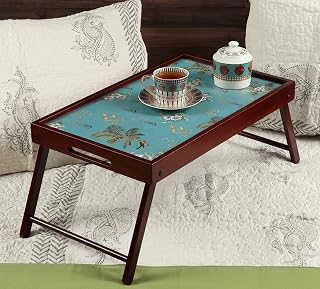 India Circus by Krsnaa Mehta Robin Bird Park Wooden Breakfast Tray Table with Foldable Legs for Sofa, Bed | Portable Lap D... Price In India
