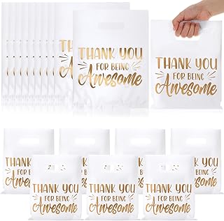 MotiMind 50 Pcs Thank You Gifts Bags Thank You for Being Awesome 2026 Graduation Merchandise Bags Employee Appreciation Bag with Handle for Retail Grocery Shopping Staff Team Coworker Volunteers