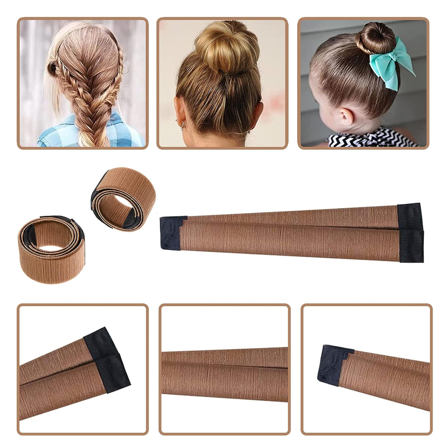 Hair Bun Shaper Set,for Making DIY Hair Styles for Girls or Women 3 Pieces Hair Bun Donut + 2 Pieces Snap Bun Marker + 4 Pieces Ponytail Hair Tool + 10 Pieces Bobby Pins + 2 Pieces Elastic Bands : Beauty & Personal Care