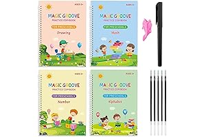 Reusable Copybooks for Enhancing Kids' Calligraphy Skills: 8-Piece Set